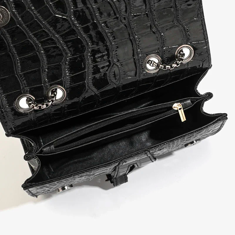 Women's Chain & Sequin Crossbody Bag – Chic Flap Shoulder Purse