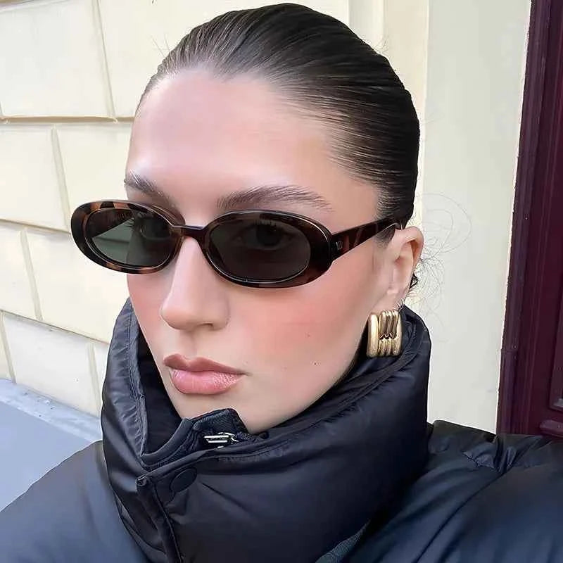 Small Oval Sunglasses for Women's Vintage Design Sun glasses Shades Female Sexy Retro Punk Men Sunglass Outdoor Trendy Eyewear