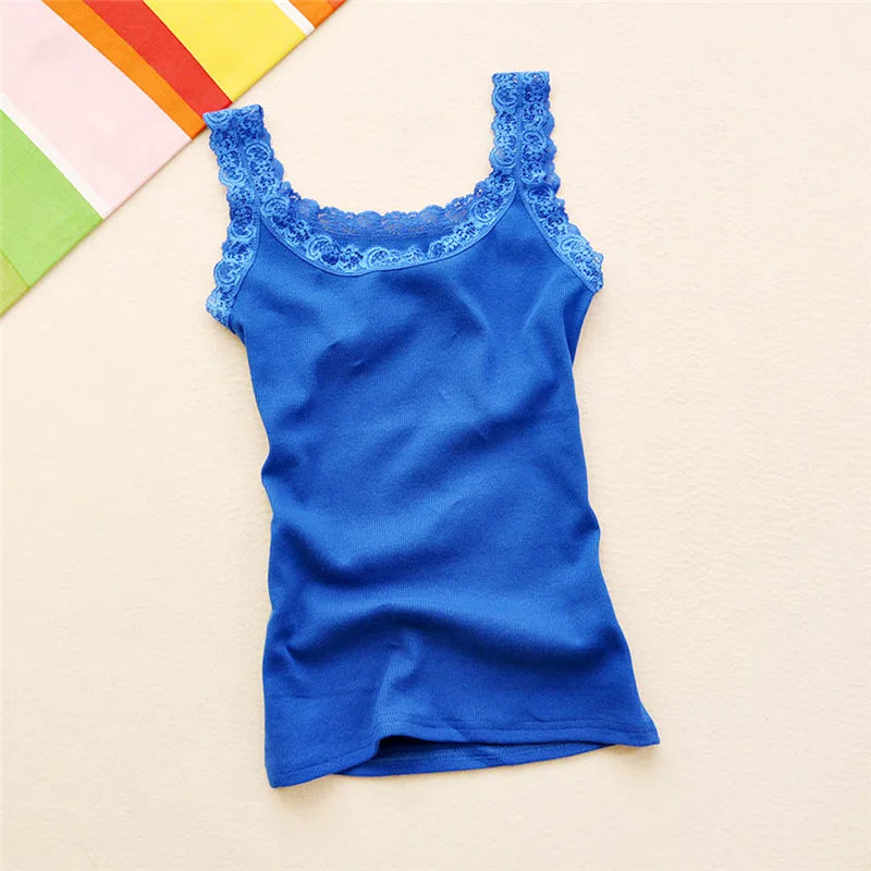 Women's Lace Cami Tank Top | Y2K Cropped Camisole | V-Neck Knit Sleeveless Top