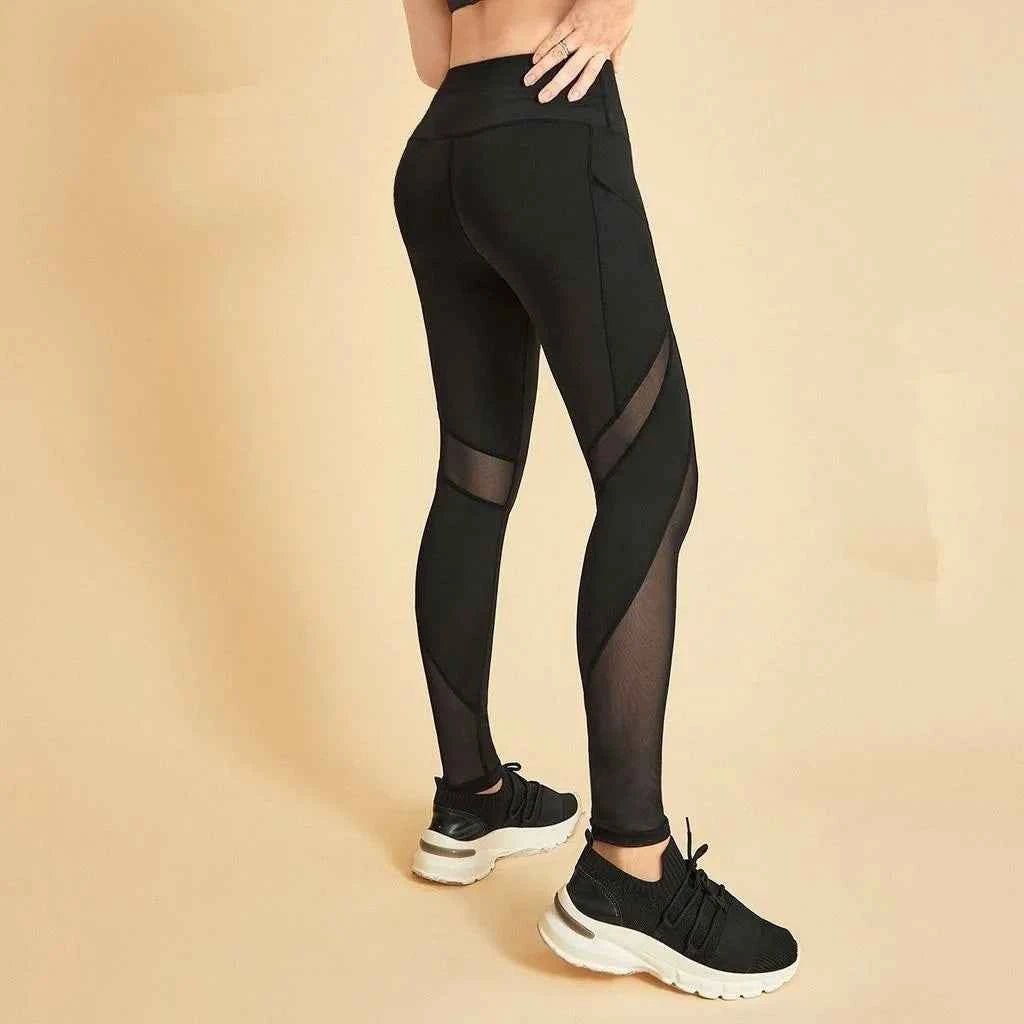 Butt Lifting Slimming Training Yoga Wrinkle-resistant Contrast Mesh Women Sports Legging