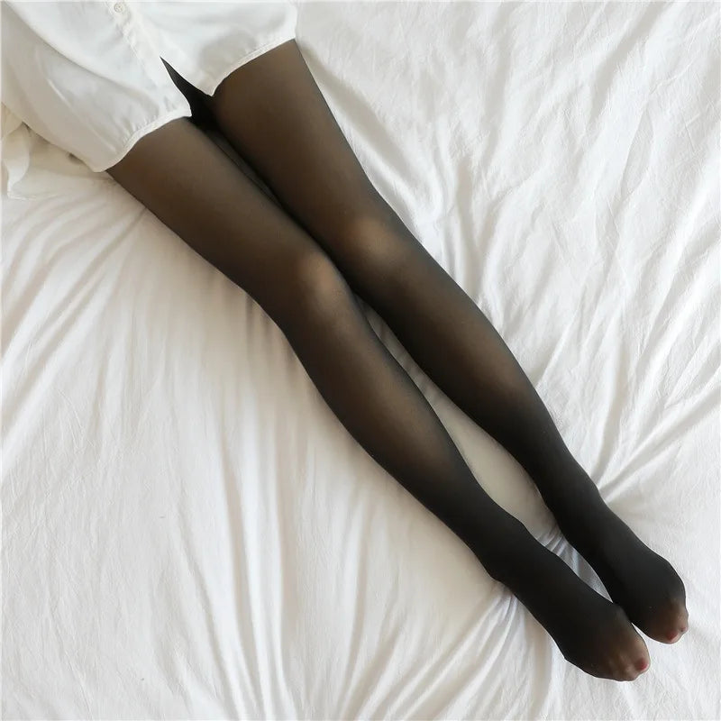 Thermal Fleece Pantyhose — High Waist Warm Translucent Tights