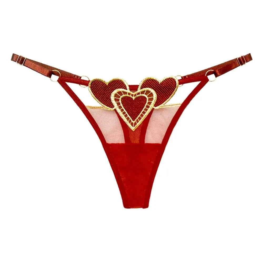 Female Japanese Thong Girls Two-dimensional Heart-shaped Cute Breathable Low Waist Adjustable Thin Belt Panties