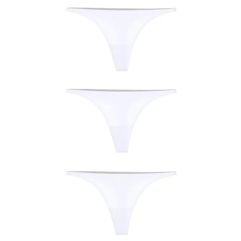 1/2/3/4/5pcs Sexy Panties Seamless Underwear For Women Ice Silk Strings Thin Waistband Thong Panties Woman Solid Mujer Tback
