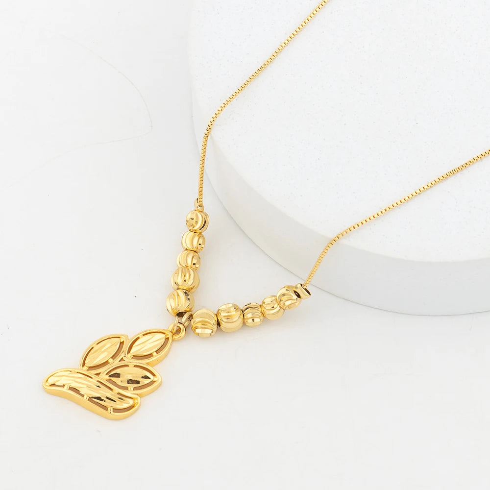 Italy Luxury Design Gold Plated Jewelry Set for Women Trendy Dubai Geometric Earrings Necklace New Jewelery Vintage Accesories