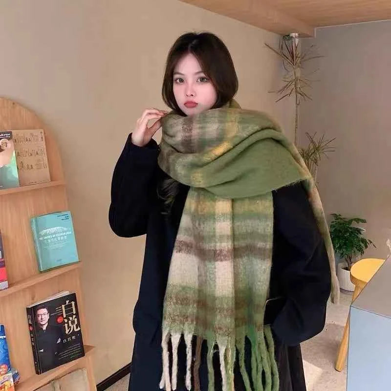 2025 Hot  Luxury Winter Thick Warm Scarf Women Cashmere Shawl and Wraps Pashmina Neckerchief Bufanda Female Long Tessel Echarpe
