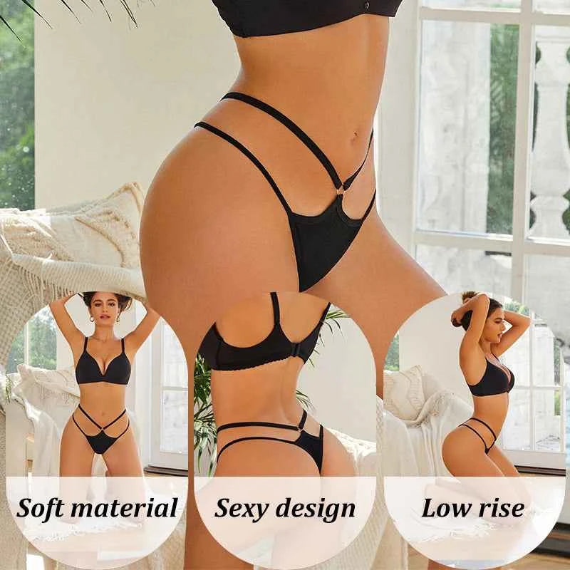 8-Pack Women's Strappy Ribbed Thongs | Low-Rise G-String Panties Set