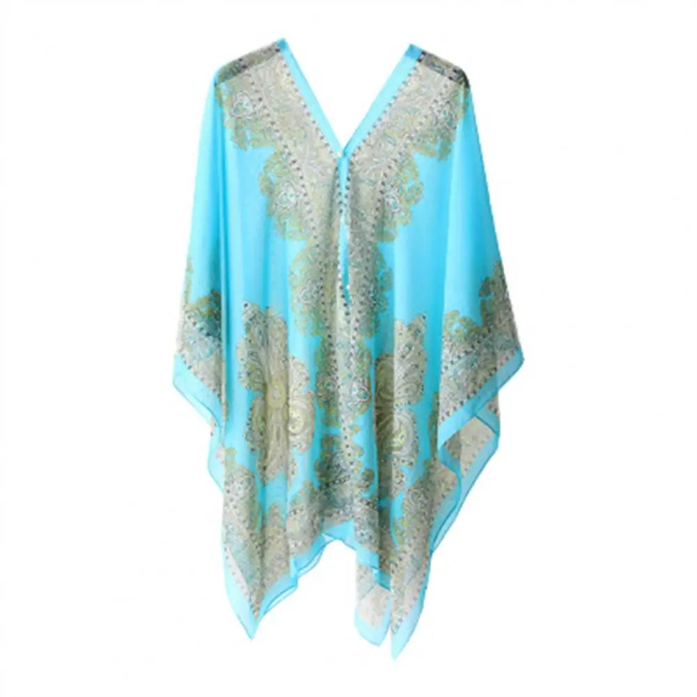 Sunscreen Shawl Summer Chiffon Muffler Scarf Women Outdoor Sunscreen Shawl Wrap Soft Bandana Foulard Female Beach