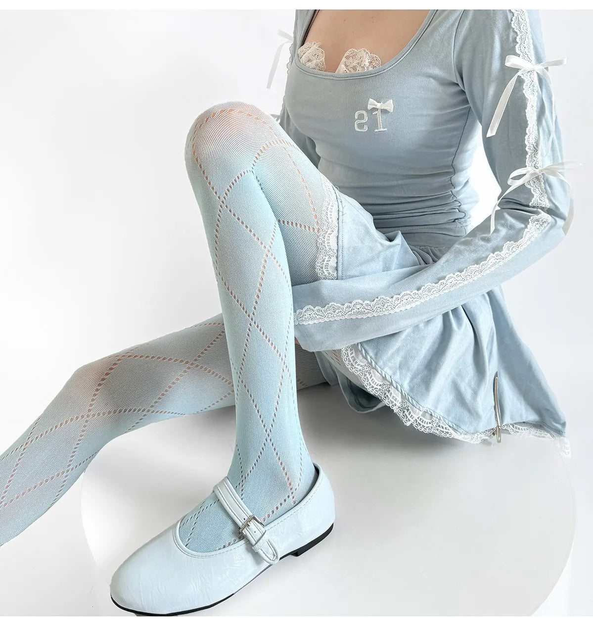 Retro Plaid Fishnet Pantyhose — Hollow Mesh Tights & Lingerie Hosiery