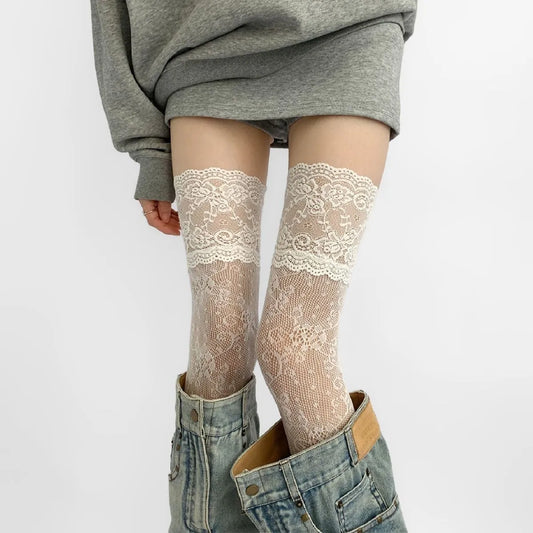 Lace Thigh High Stockings — Lolita Over-Knee Boot Socks