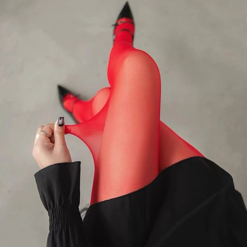 1Pair Sheer Burgundy Tights for Women Super Elastic Large Size Leggings Women's Sexy Leggings Spring /summer Tights