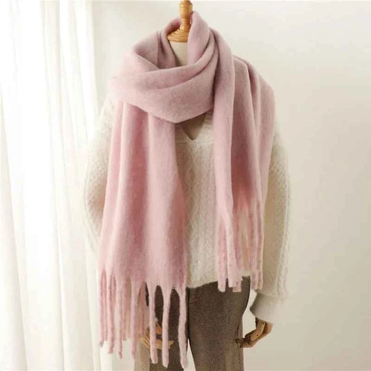 2025 Women's Luxury Winter Cashmere Scarves - Pashmina , Thick Blanket Wrap with Long Fringe for Him & Her Couple-style Scarves