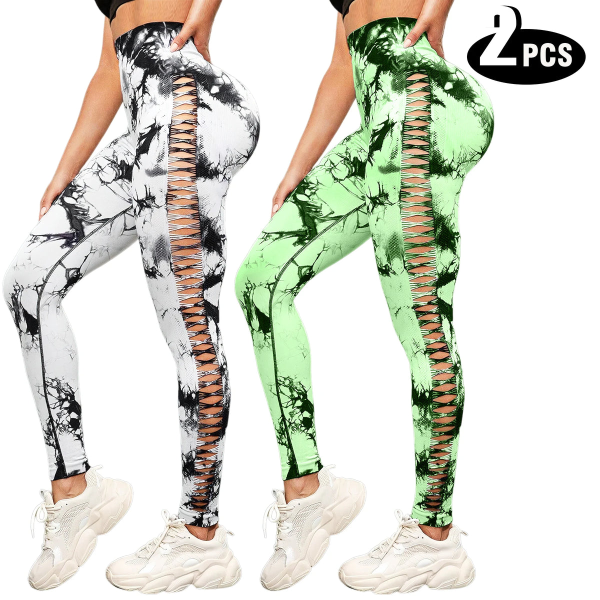 2-Pack Women's High Waist Butt Lifting Seamless Yoga Leggings – Tummy Control, All-Season