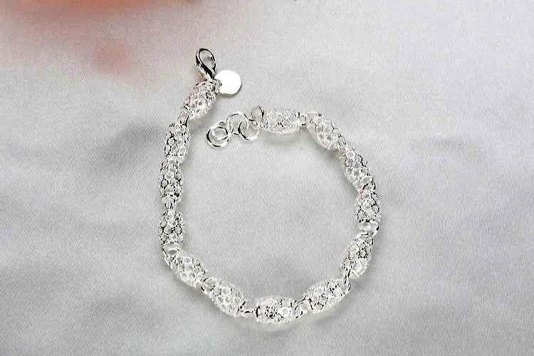 925 Sterling Silver Bracelet Zirconia Geometric Chain Linked For Women Charm Bangle Fashion Lucky Jewelry Gift Christmas
