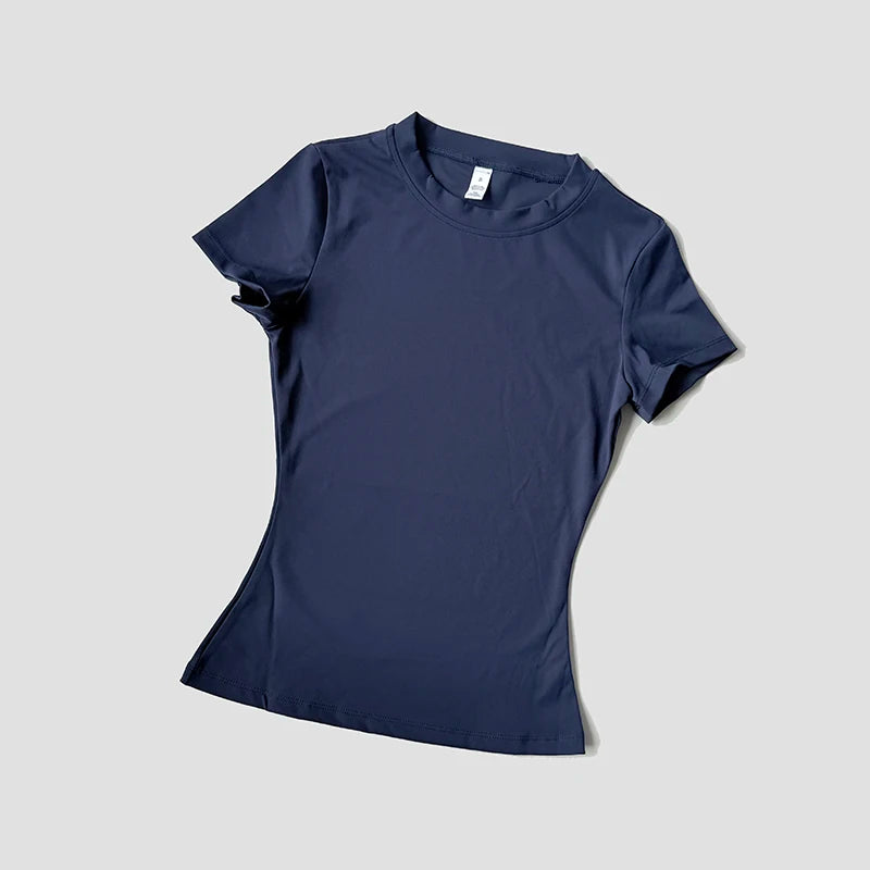 Seamless Short Sleeve Yoga Top — Gym & Running T-Shirt
