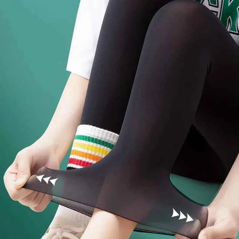 Women's Ice Silk High-Waist Leggings | Tummy Control, Butt Lift & UPF 50+ Sun Protection