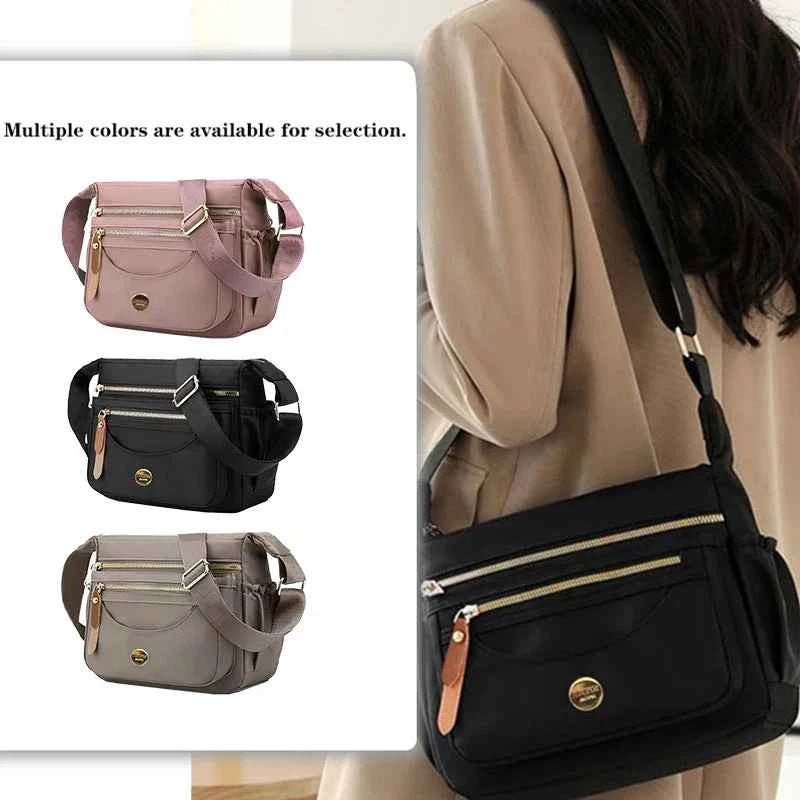 Women's Waterproof Nylon Crossbody Bag | Lightweight Multi-Pocket Shoulder Bag