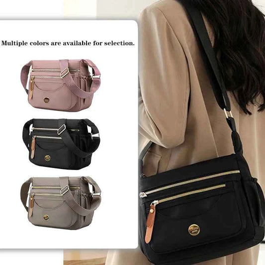 Women's Waterproof Nylon Crossbody Bag | Lightweight Multi-Pocket Shoulder Bag