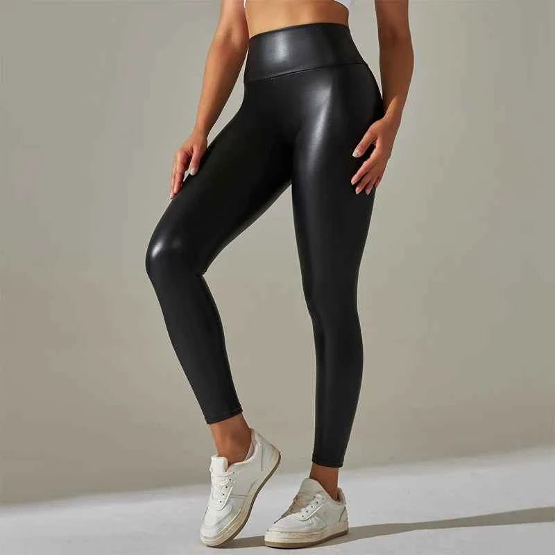 Women's High-Waist Ankle-Length Leggings – Slim Fit Sporty Knit Tights
