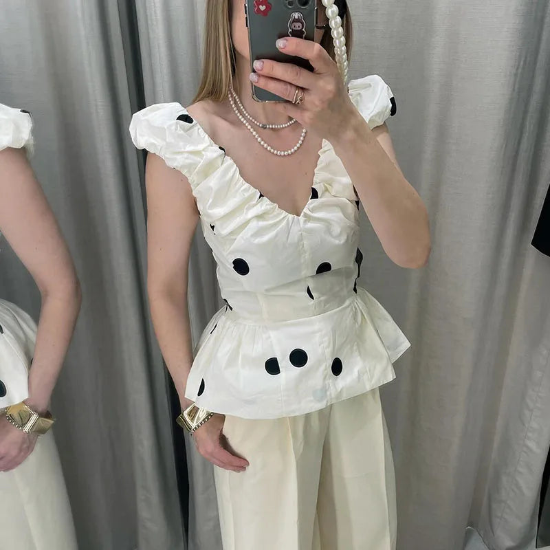 Printed Waistband Mini Dress — Square Collar Sleeveless Zipper Party Dress