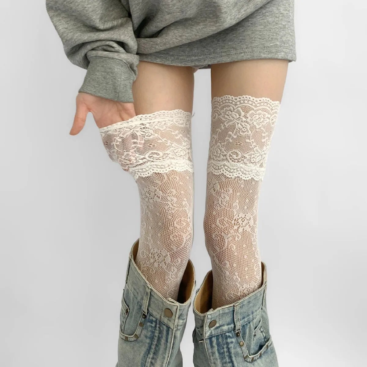 Lace Thigh High Stockings — Lolita Over-Knee Boot Socks