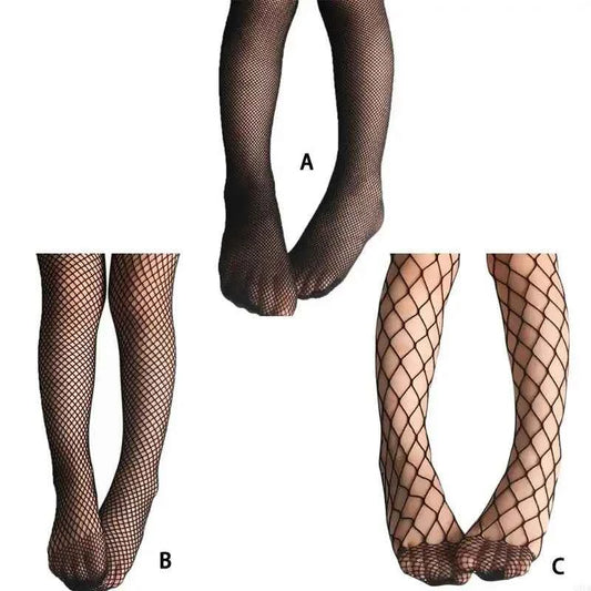 Q0KB Fashion Girls Fishnet Tights Mesh Stockings Kids Girls Lace Summer Children Black Net Grid Pantyhose Children Tights