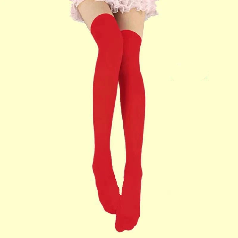 Red Silk Velvet Pantyhose — Anti-Hook Wedding & Festival Tights