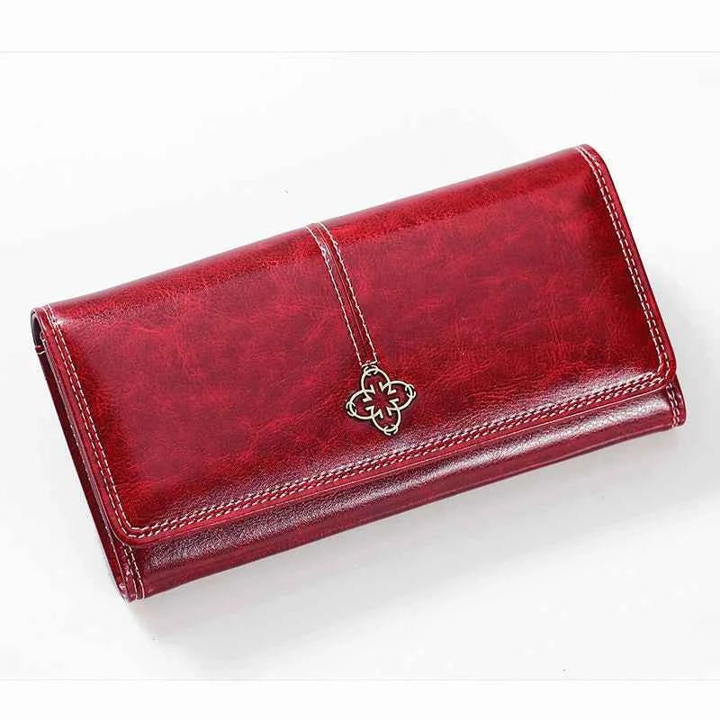 Women's Luxury Long Wallet – PU Leather Purse with Card Holder & Zip Coin Pocket