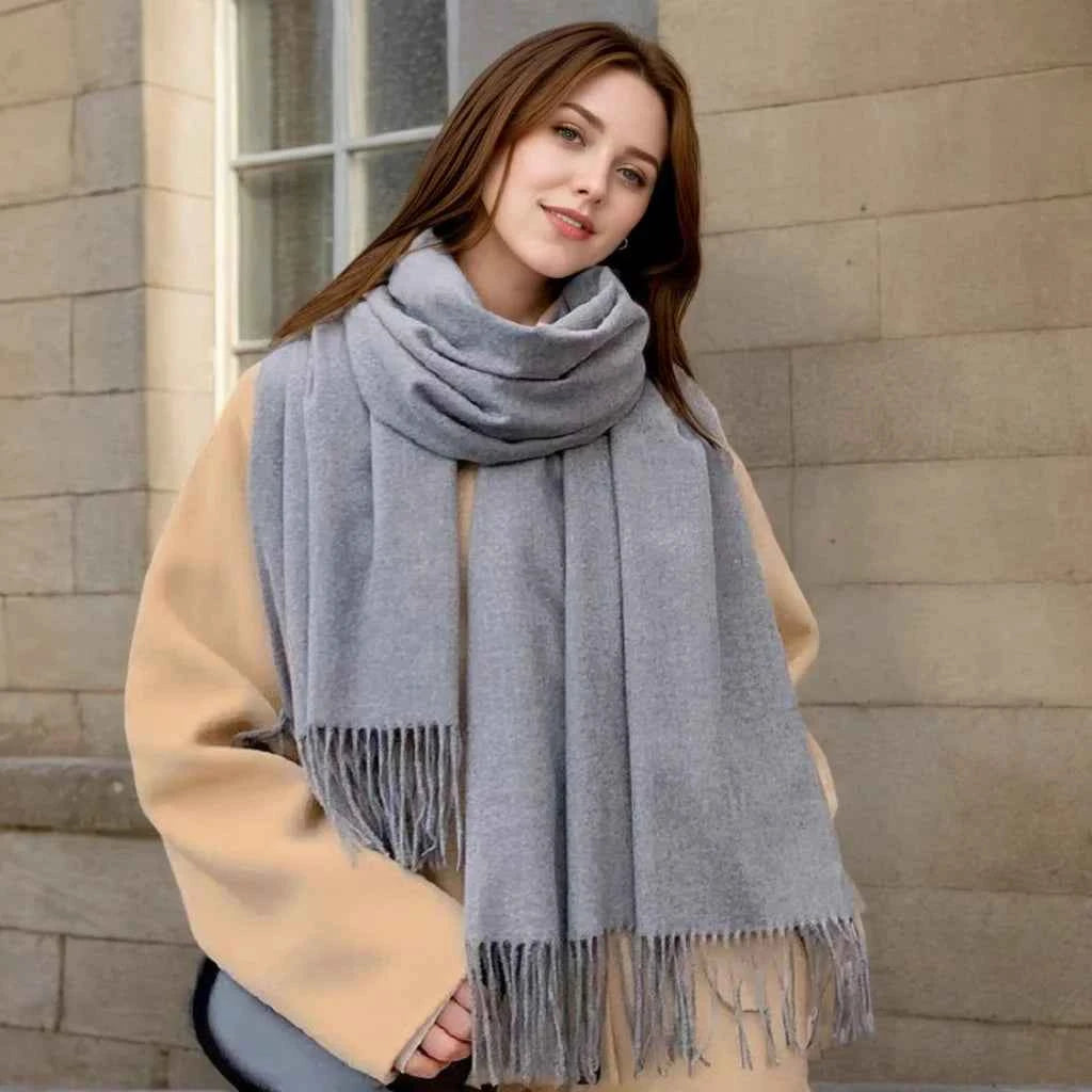 Women's Winter Scarves Cashmere Scarf Women Black Ladies Winter Wool Scarf Warm XWJ07