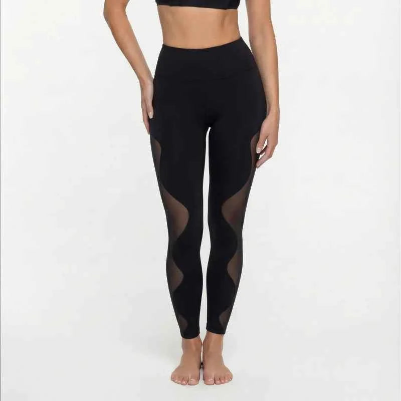 Mesh Patchwork Female Clothing Summer Tight-fitting Sportswear Breathable Training Fitness Yoga Top Workout Leggings Shorts