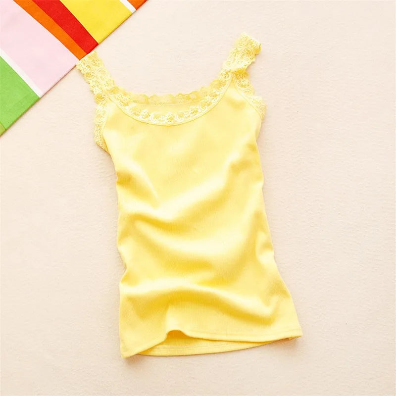 Women's Lace Cami Tank Top | Y2K Cropped Camisole | V-Neck Knit Sleeveless Top