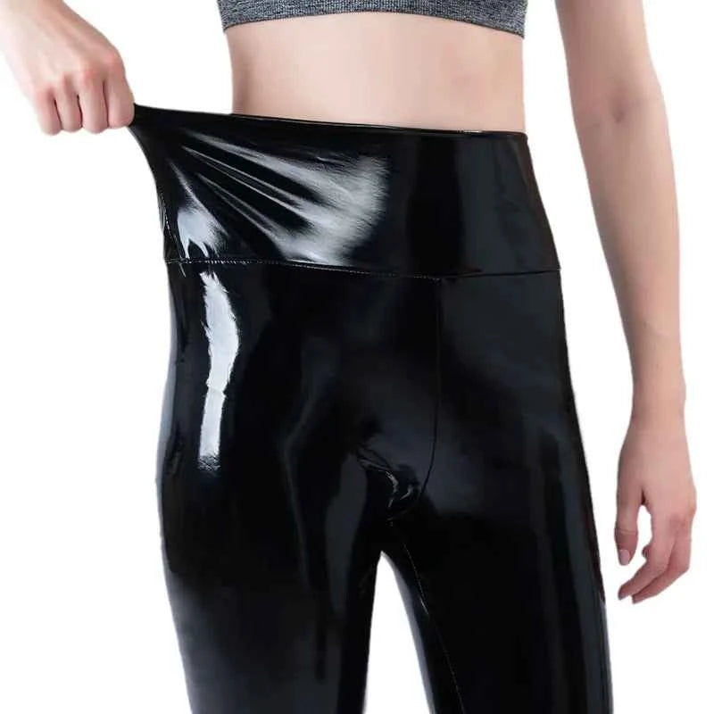 High-Waist Faux Leather Pencil Pants – Slim Fit Bodycon Trousers for Women