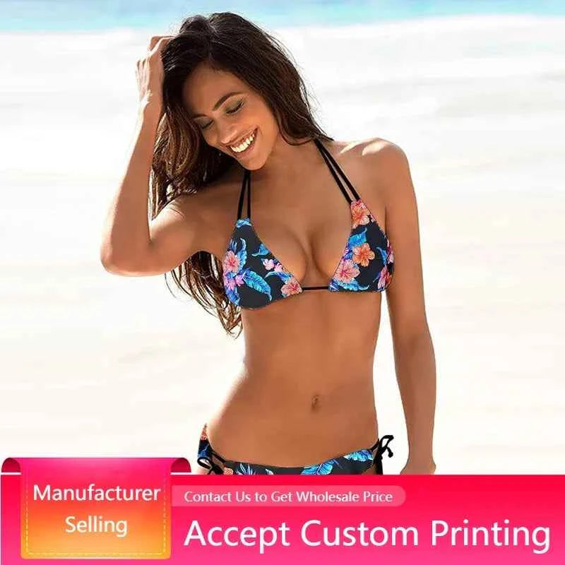 2022 New Swimwear Woman Sexy Push Up Bikini Set Swimsuit Women Print Floral Beachwear Biquini Two Piece Bathing Suit