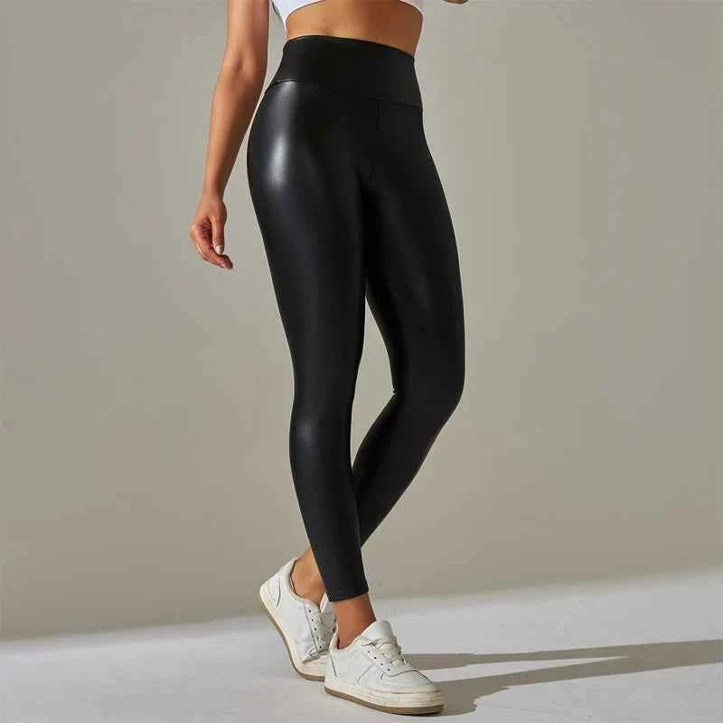 Women's High-Waist Ankle-Length Leggings – Slim Fit Sporty Knit Tights