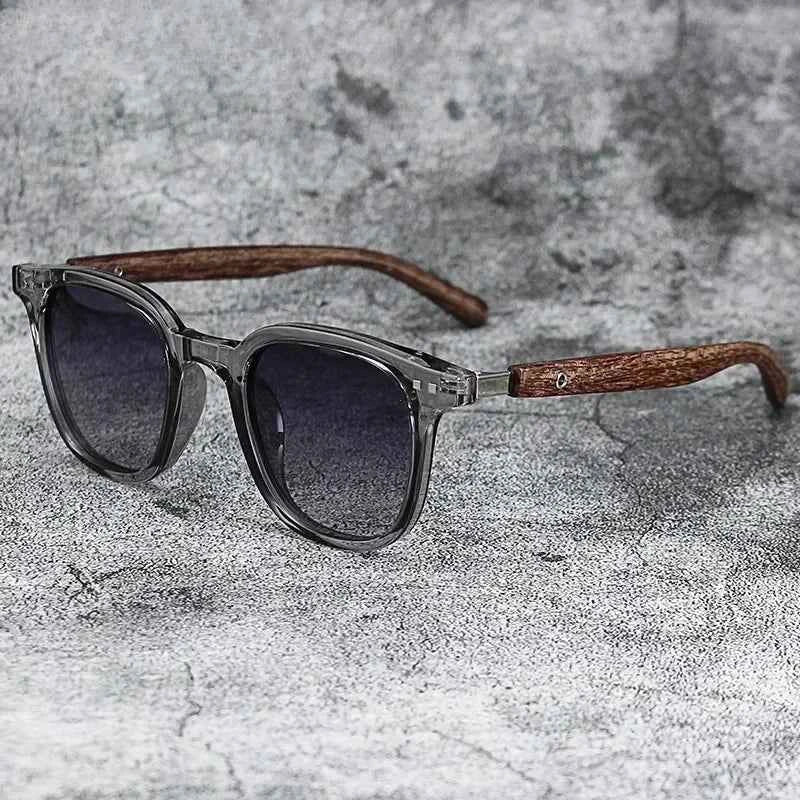 Sunglasses for Men Women Trendy Retro Wood Grain Polarized UV Protection Eyewear Cycling Outdoor Street Photography Sunglasses