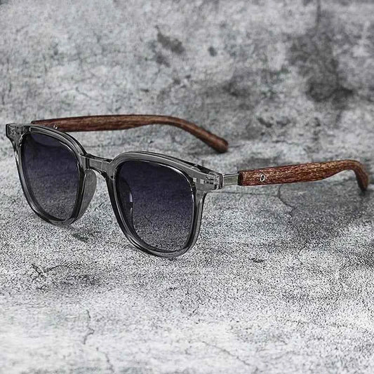 Sunglasses for Men Women Trendy Retro Wood Grain Polarized UV Protection Eyewear Cycling Outdoor Street Photography Sunglasses