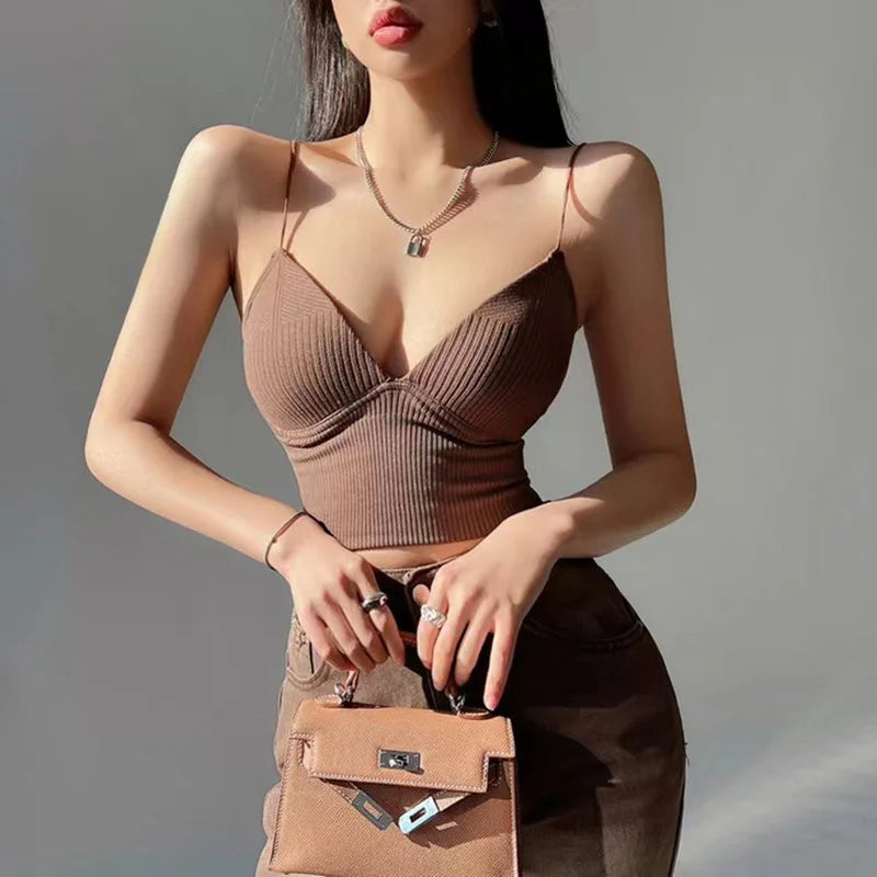 Women's Halter Crop Top – Sexy Backless Camisole Tube Top | Summer Sleeveless Vest