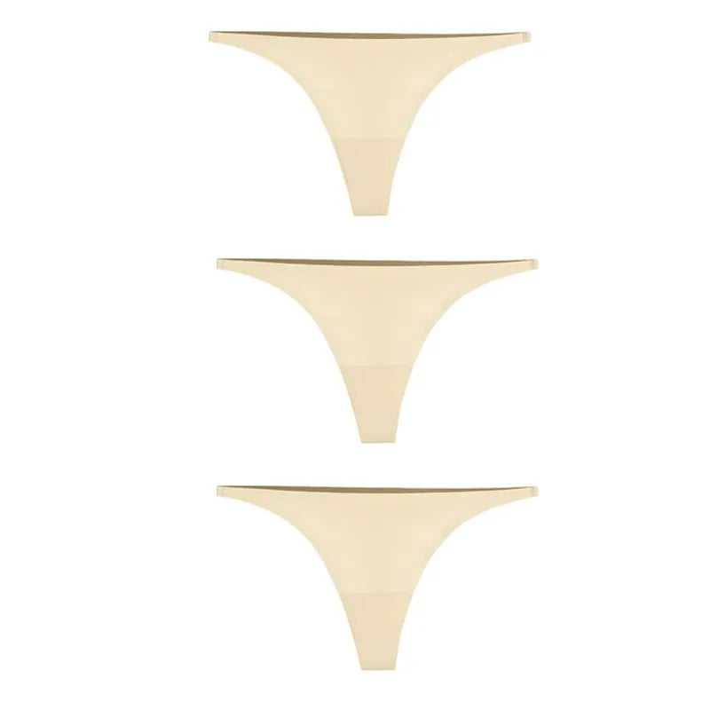 1/2/3/4/5pcs Sexy Panties Seamless Underwear For Women Ice Silk Strings Thin Waistband Thong Panties Woman Solid Mujer Tback