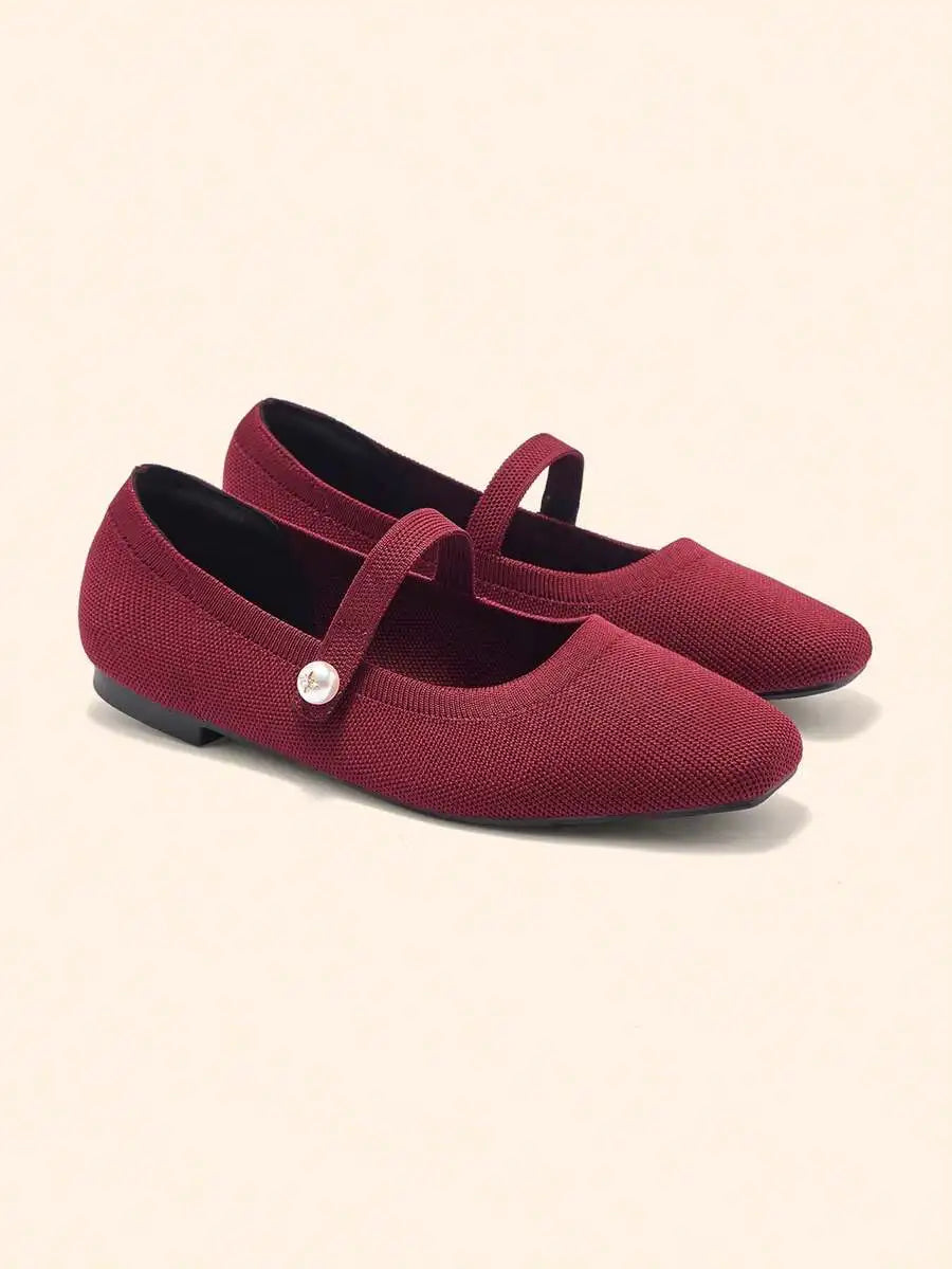 Women's Bow Ballerina Flats – Round Toe Slip-On Mary Jane Shoes for Casual, Commute & Party