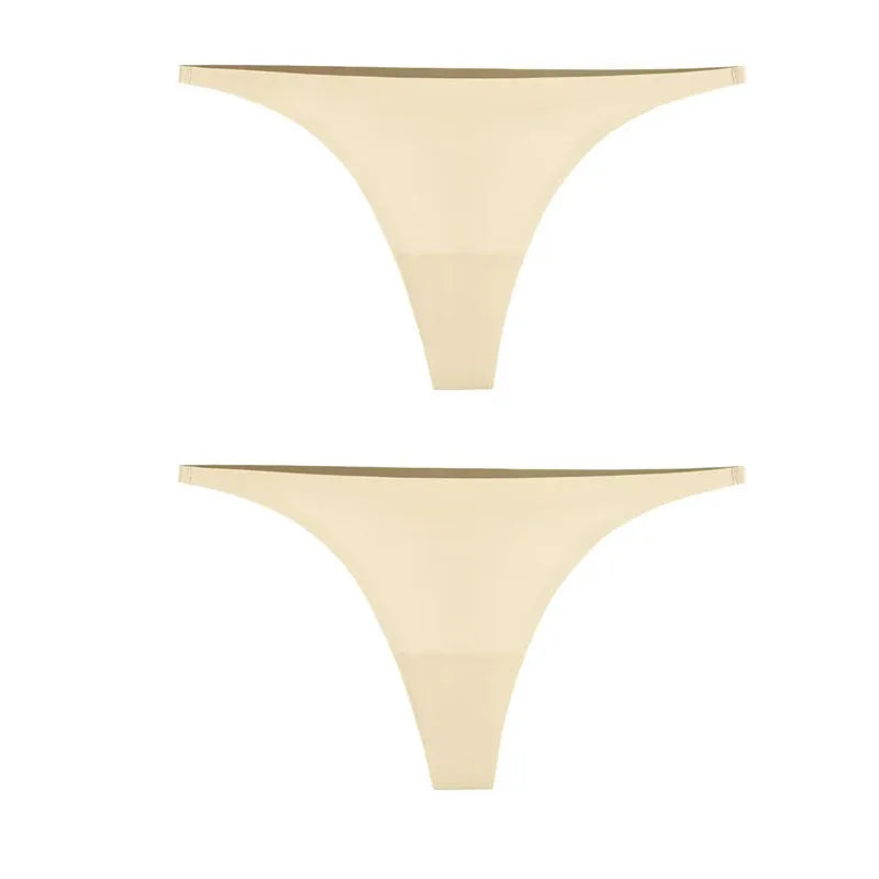 1/2/3/4/5pcs Sexy Panties Seamless Underwear For Women Ice Silk Strings Thin Waistband Thong Panties Woman Solid Mujer Tback