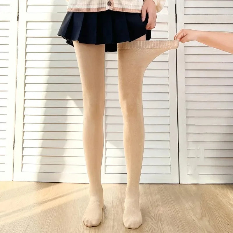 Lolita Over-Knee Stockings — Solid Color Thigh High Warm Socks