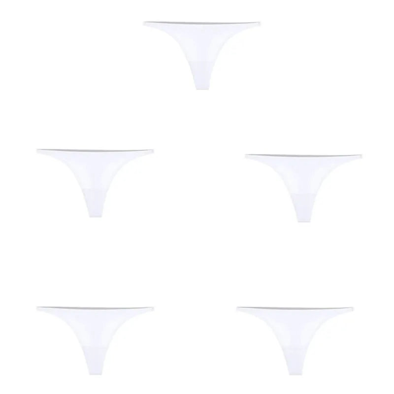 1/2/3/4/5pcs Sexy Panties Seamless Underwear For Women Ice Silk Strings Thin Waistband Thong Panties Woman Solid Mujer Tback