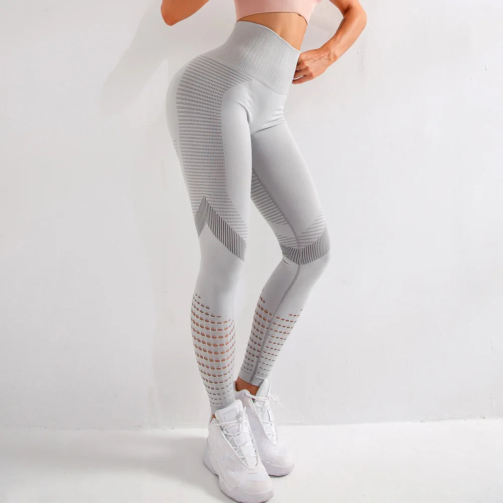 Seamless High Waist Mesh Sport Leggings | Breathable Running & Yoga Pants