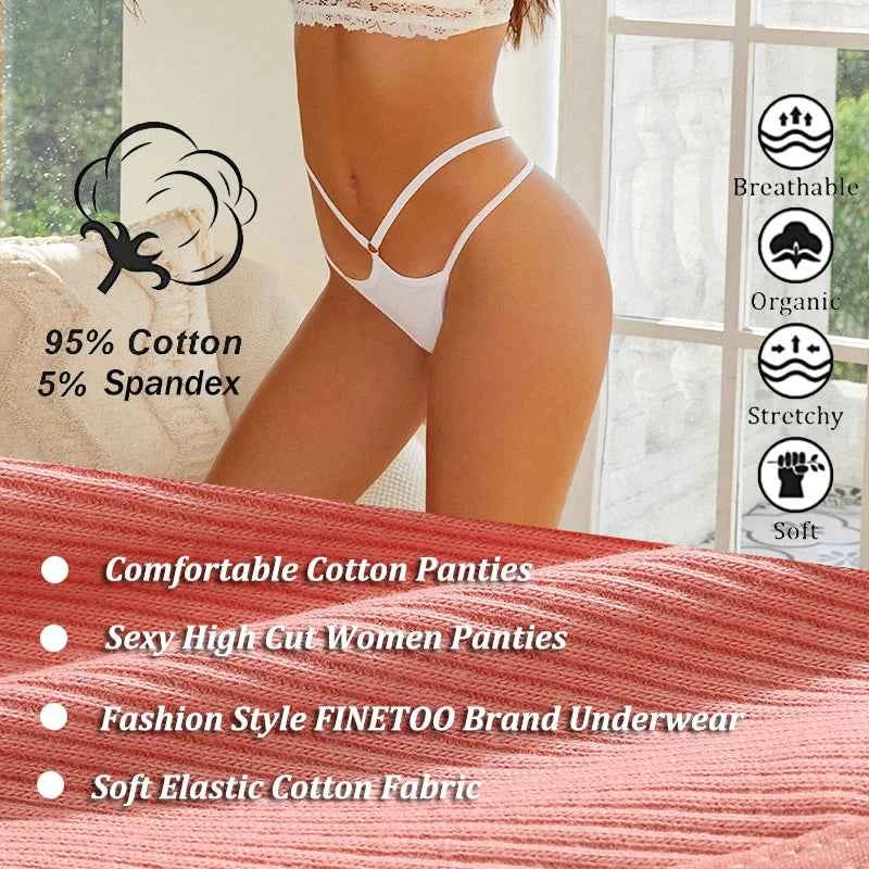 8-Pack Women's Strappy Ribbed Thongs | Low-Rise G-String Panties Set