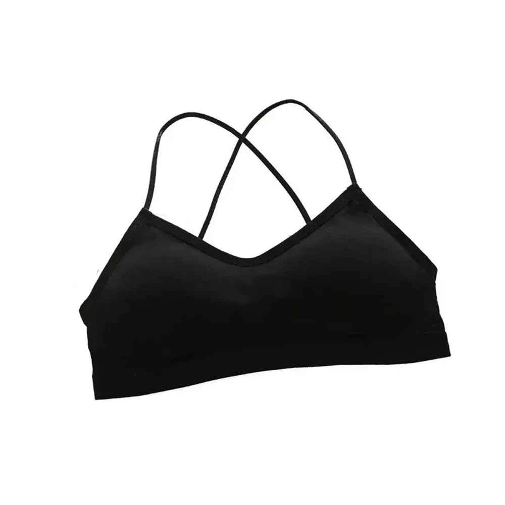 3PCS/Set Sports Bra Women's Cross Shoulder Strap Sports Bra Yoga Navel Top Gym Fitness Tube Top Breathable Beauty Sexy Bra Back