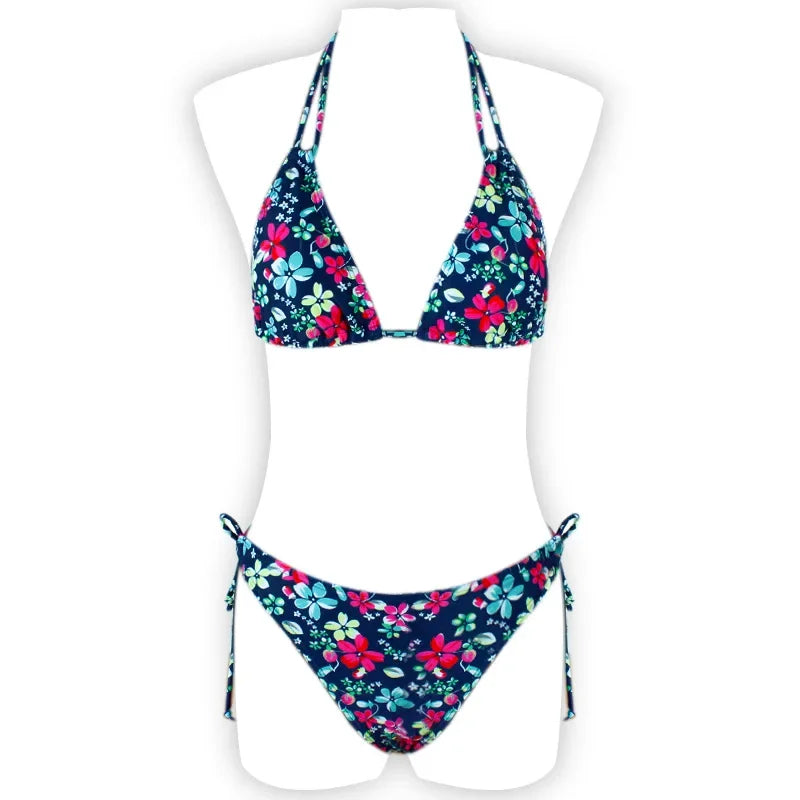 2022 New Swimwear Woman Sexy Push Up Bikini Set Swimsuit Women Print Floral Beachwear Biquini Two Piece Bathing Suit