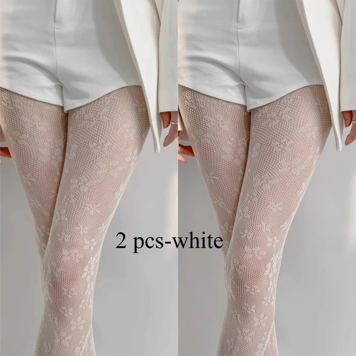 Women's Floral Fishnet Pantyhose – Hollow Mesh Tights & Lace Stockings