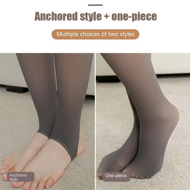 Thermal Fleece Pantyhose — High Waist Warm Translucent Tights