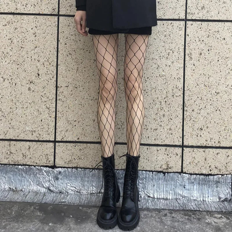 Hollow Out Fishnet Pantyhose — Sexy Black Mesh Tights & Hosiery