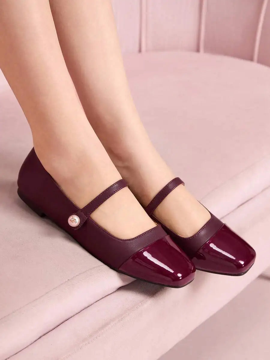 Women's Bow Ballerina Flats – Round Toe Slip-On Mary Jane Shoes for Casual, Commute & Party