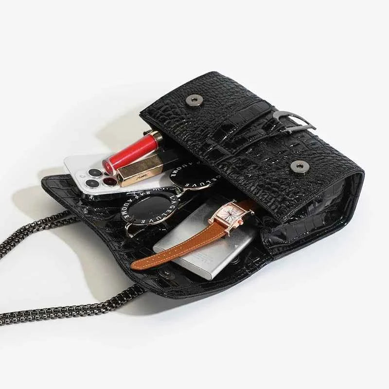 Women's Chain & Sequin Crossbody Bag – Chic Flap Shoulder Purse